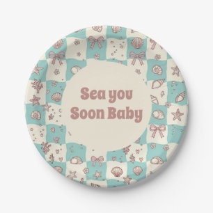 Bald auf See Baby Shower Papier Teller