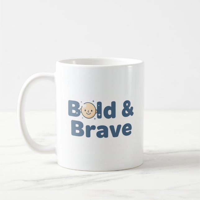 Bald & Brave Tasse - Funny Positive Design (Links)