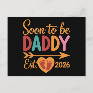 Bald Daddy 2026 Schwangerschaftsankündigung wird g Ankündigungspostkarte
