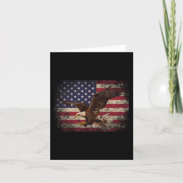 Bald Eagle 4. Juli Weihnachtsgeschenk American Fla Karte (Vorderseite)