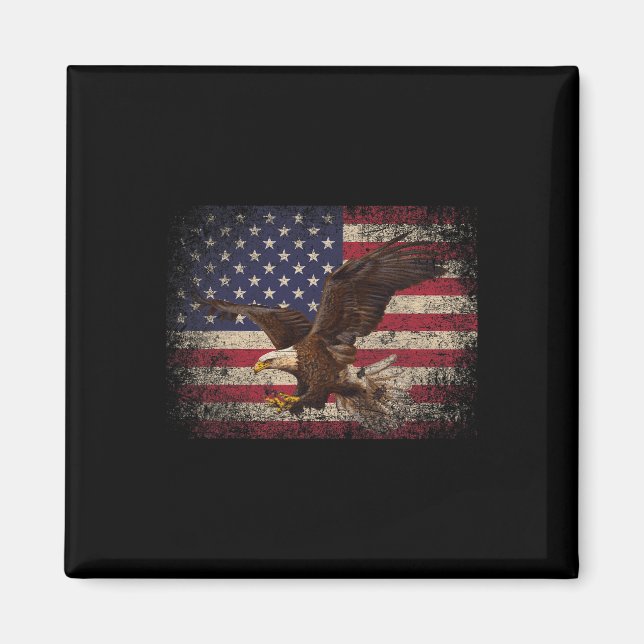 Bald Eagle 4. Juli Weihnachtsgeschenk American Fla Magnet (Vorne)