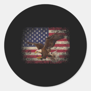 Bald Eagle 4. Juli Weihnachtsgeschenk American Fla Runder Aufkleber