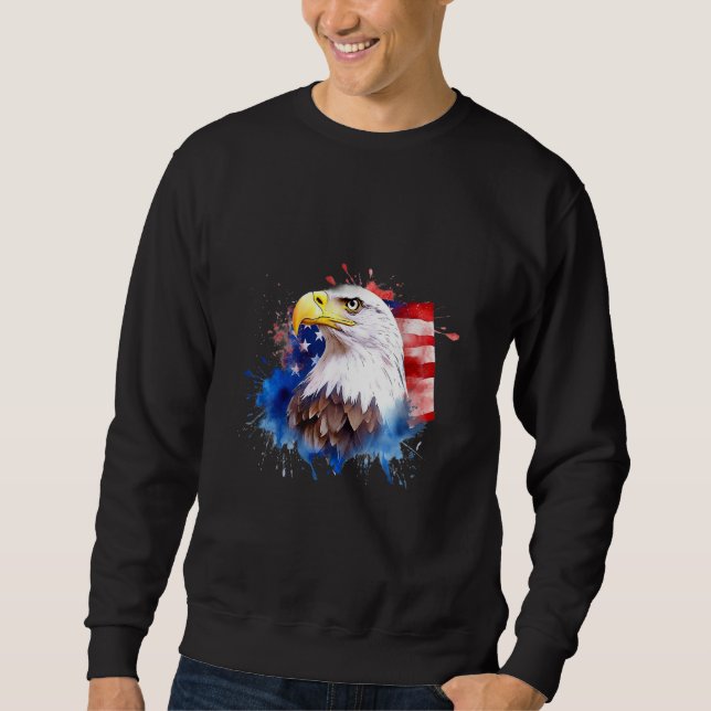 Bald Eagle 4th of July American Flag Country Tee (Vorderseite)