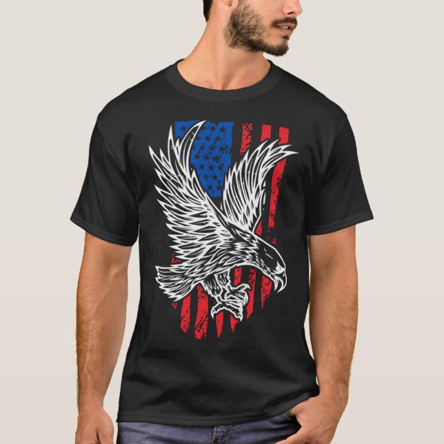 Bald Eagle 4th of July Christmas American Flag Cou T-Shirt (Vorderseite)