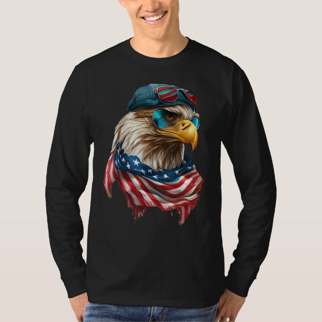 Bald Eagle 4th of July Christmas American Flag Of  T-Shirt (Vorderseite)