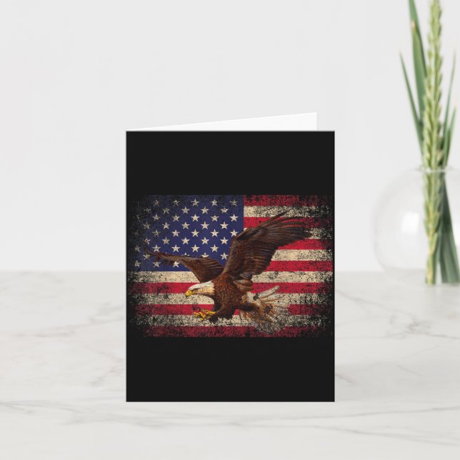 Bald Eagle 4th Of July Christmas Gift American Fla Karte (Vorderseite)