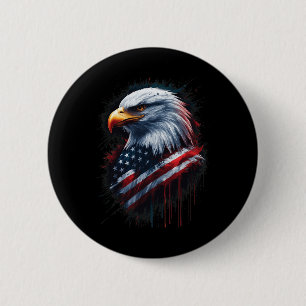 Bald Eagle American Flag 4. Juli Patriotische Tint Button