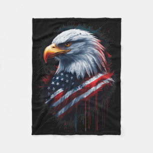 Bald Eagle American Flag 4. Juli Patriotische Tint Fleecedecke