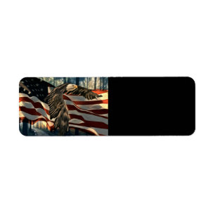 Bald Eagle American Flag Country Road