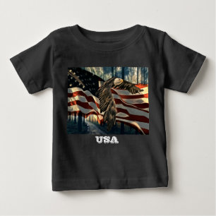Bald Eagle American Flag Country Road Baby T-shirt