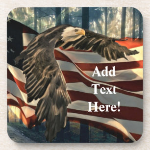 Bald Eagle American Flag Country Road Beverage Coc Getränkeuntersetzer