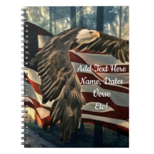Bald Eagle American Flag Country Road Notebook Notizblock