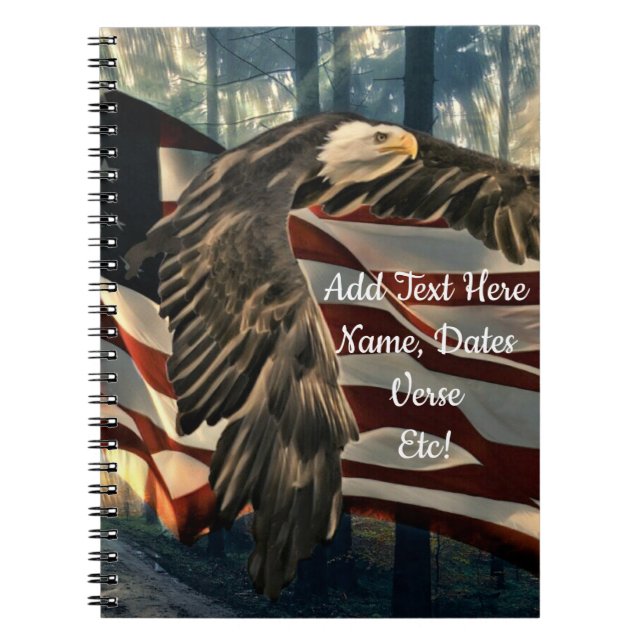 Bald Eagle American Flag Country Road Notebook Notizblock (Vorderseite)