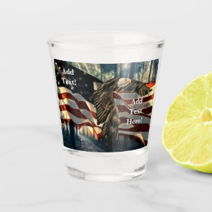Bald Eagle American Flag Country Road Schnapsglas