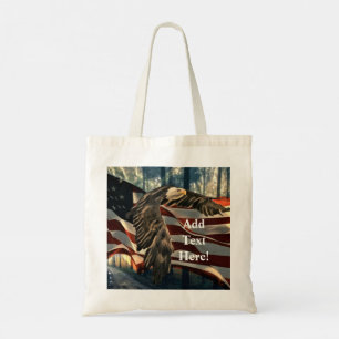 Bald Eagle American Flag Country Road Totbeutel Tragetasche