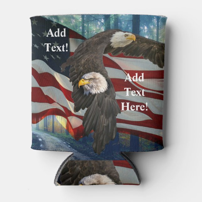 Bald Eagle American Flag Dosenkühler (Vorderseite)