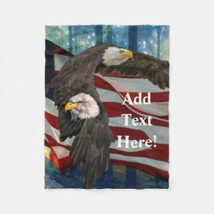 Bald Eagle American Flag Fleecedecke