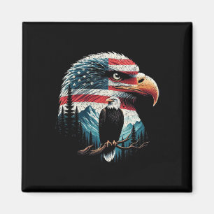 Bald Eagle American Flag für 4. Juli Red White Magnet