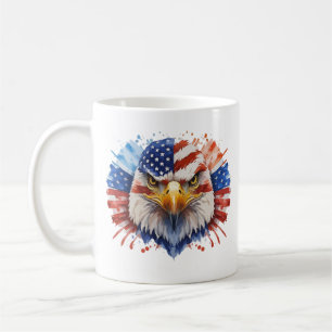 Bald Eagle American Flag Kaffeetasse