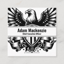 Bald Eagle American Flag Patriotic Business Card Quadratische Visitenkarte