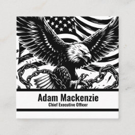 Bald Eagle American Flag Patriotic Business Card Quadratische Visitenkarte