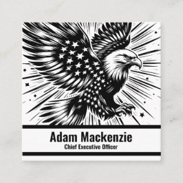 Bald Eagle American Flag Patriotic Business Card Quadratische Visitenkarte