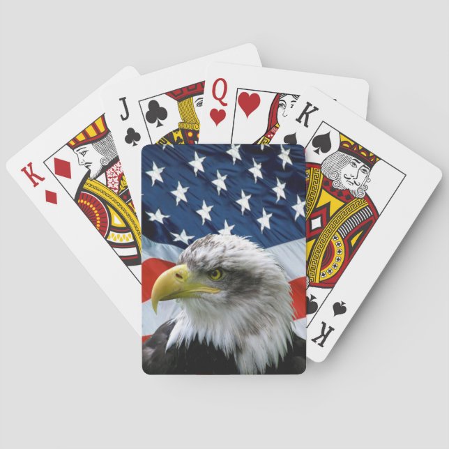 Bald Eagle American Flag Playing Cards Spielkarten (Rückseite)