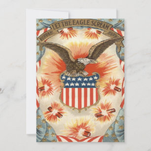 Bald Eagle American Flag Shield Fireworks Einladung