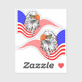 Bald Eagle American USA Flag Patriotische Kunst Aufkleber