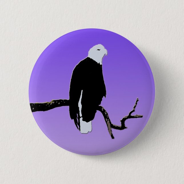 Bald Eagle at Sunset - Ursprüngliche Naturkunde Button (Vorderseite)