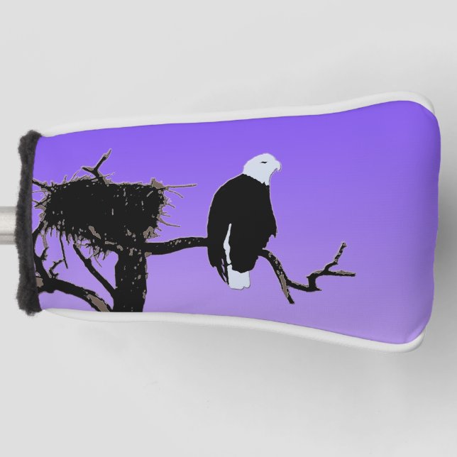 Bald Eagle at Sunset - Ursprüngliche Naturkunde Golf Headcover (Vorderseite)