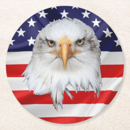 Bald Eagle attraktives patriotisches Geschenk Runder Pappuntersetzer