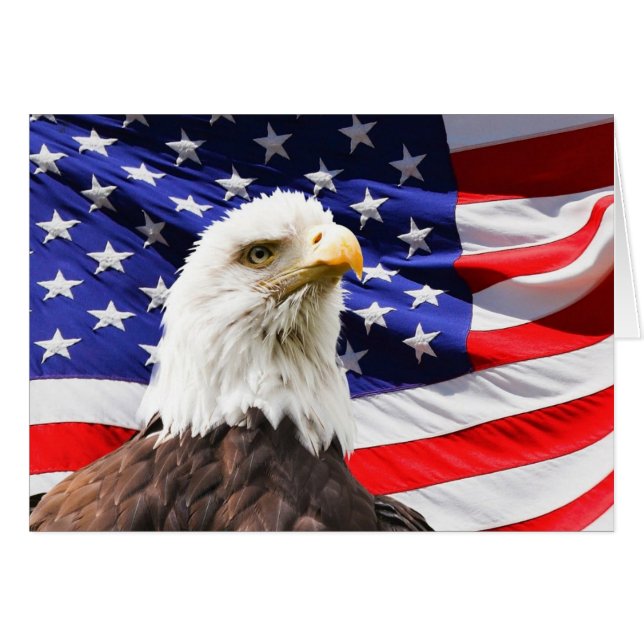 Bald Eagle auf amerikanischer Flagge (Vorderseite (Horizontal))