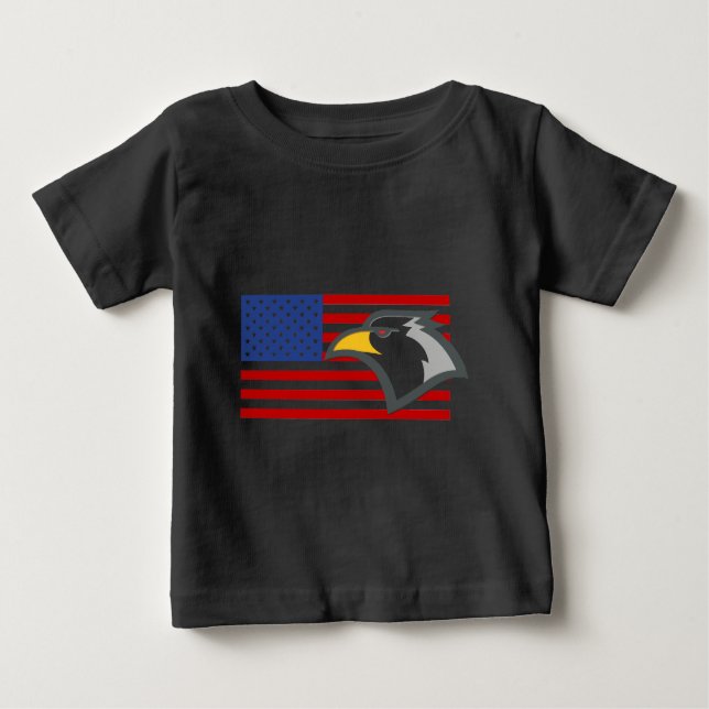 Bald Eagle auf amerikanischer Flagge Baby T-shirt (Vorderseite)