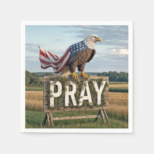 Bald Eagle auf Bettelschild Serviette