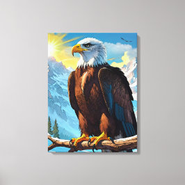 Bald Eagle auf Branch Canvas Print Leinwanddruck
