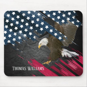 Bald Eagle auf der Flagge Mousepad