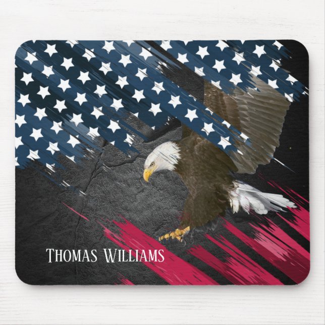 Bald Eagle auf der Flagge Mousepad (Vorne)