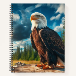 Bald Eagle auf einem Stump-Notebook Notizbuch