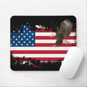 Bald Eagle auf US-FlaggeMousepad Mousepad