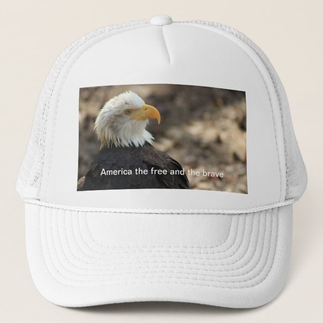 Bald Eagle  Baseball Cap  THE FREE AND THE BRAVE Truckerkappe (Vorderseite)