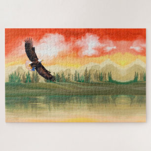 Bald Eagle bei Sonnenuntergang Puzzle