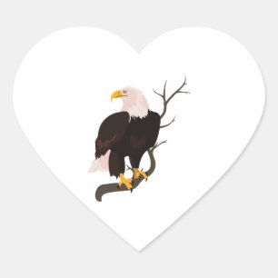 Bald Eagle Bird Falcon Hawk Buzzard Raptor Nature Herz-Aufkleber