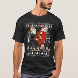 Bald Eagle Bird Lover Santa Riding Bald Adler Ugly T-Shirt
