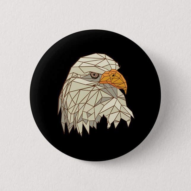 Bald Eagle Bird of Prey Design Button (Vorderseite)