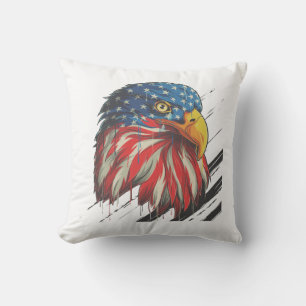 Bald Eagle Bird USA Flag Cry Patriotic Kissen
