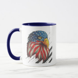 Bald Eagle Bird USA Flag Cry Patriotic Tasse