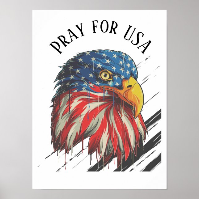 Bald Eagle Bird USA Flag Schrei für die USA Poster (Vorne)