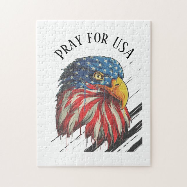 Bald Eagle Bird USA Flag Schrei für die USA Puzzle (Vertikal)