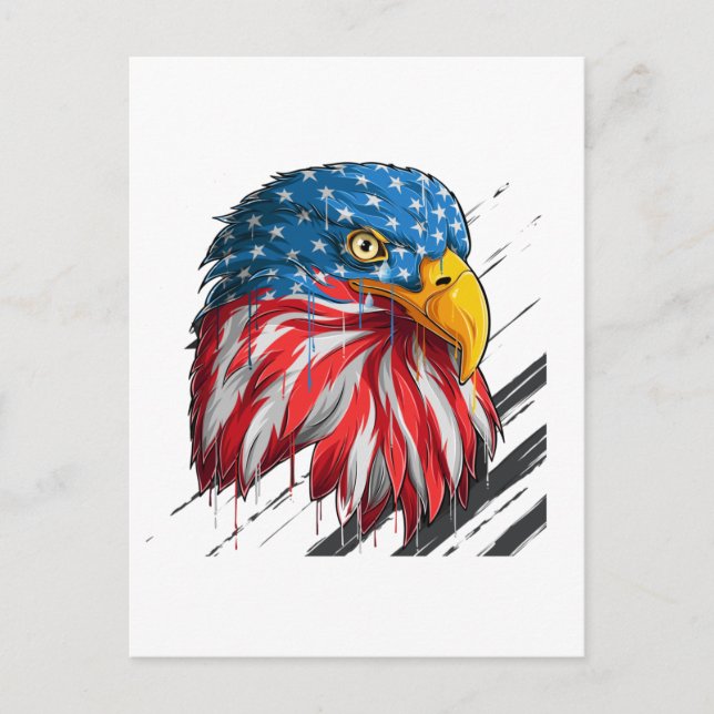 Bald Eagle Bird USA Flag Symbol Postkarte (Vorderseite)